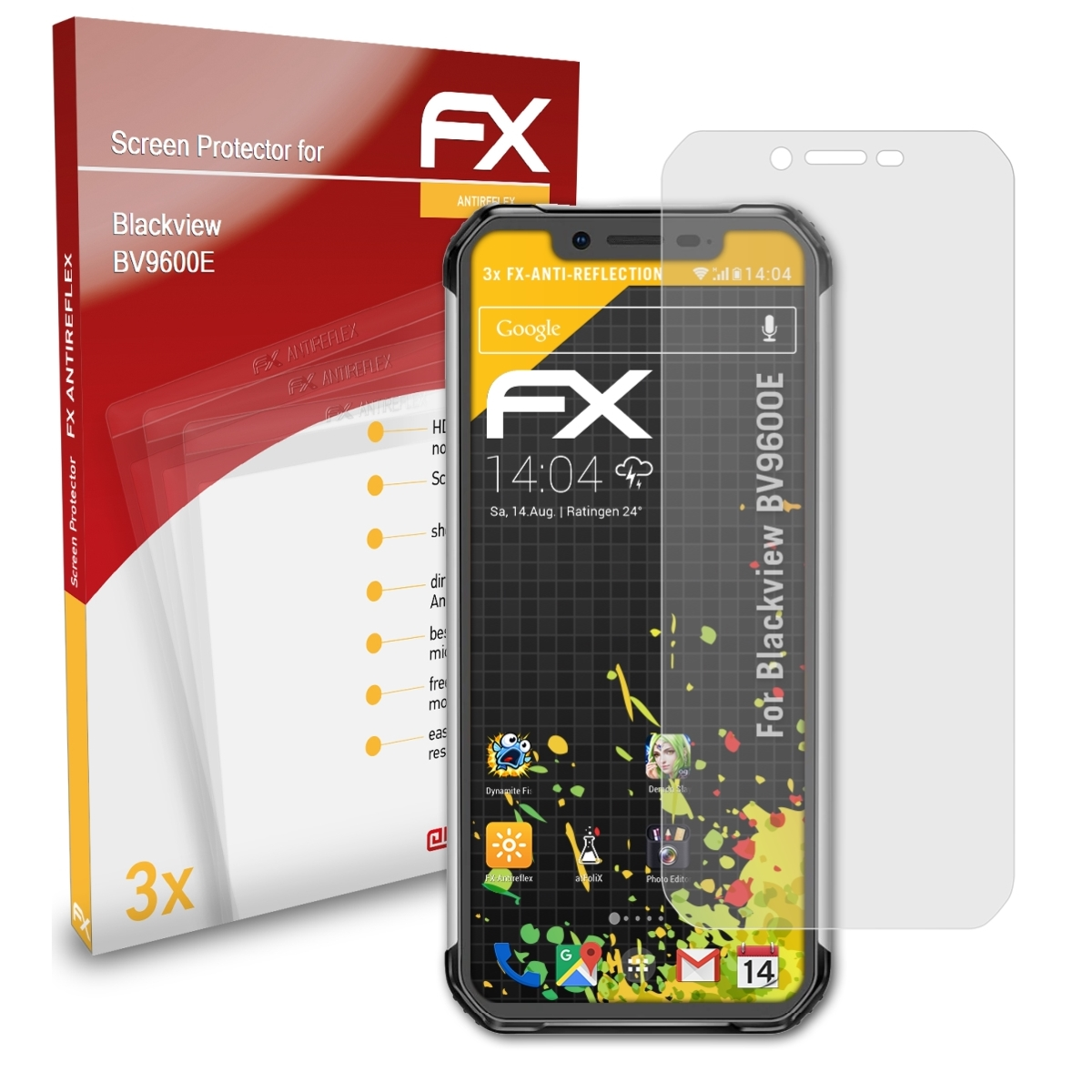 ATFOLIX 3x FX-Antireflex Displayschutz(für Blackview BV9600E)