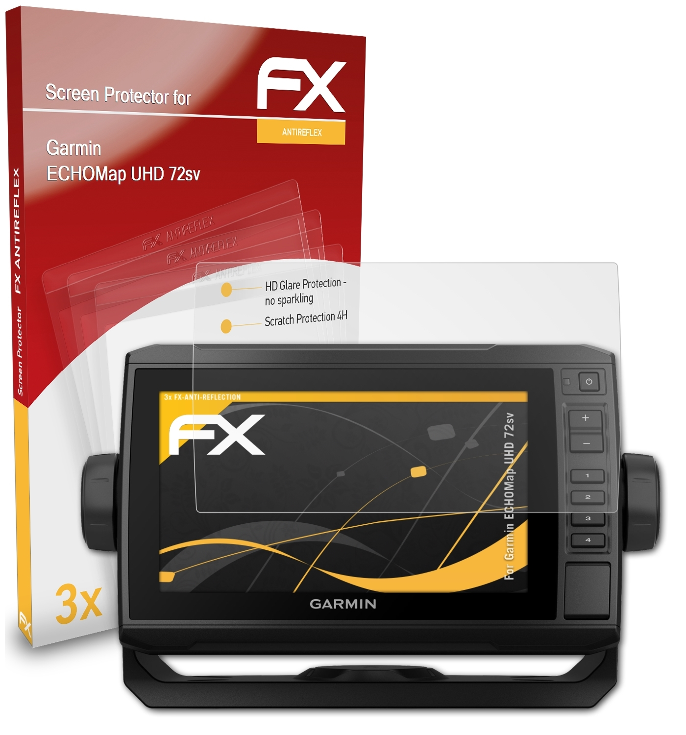 ECHOMap ATFOLIX Garmin FX-Antireflex UHD 3x Displayschutz(für 72sv)