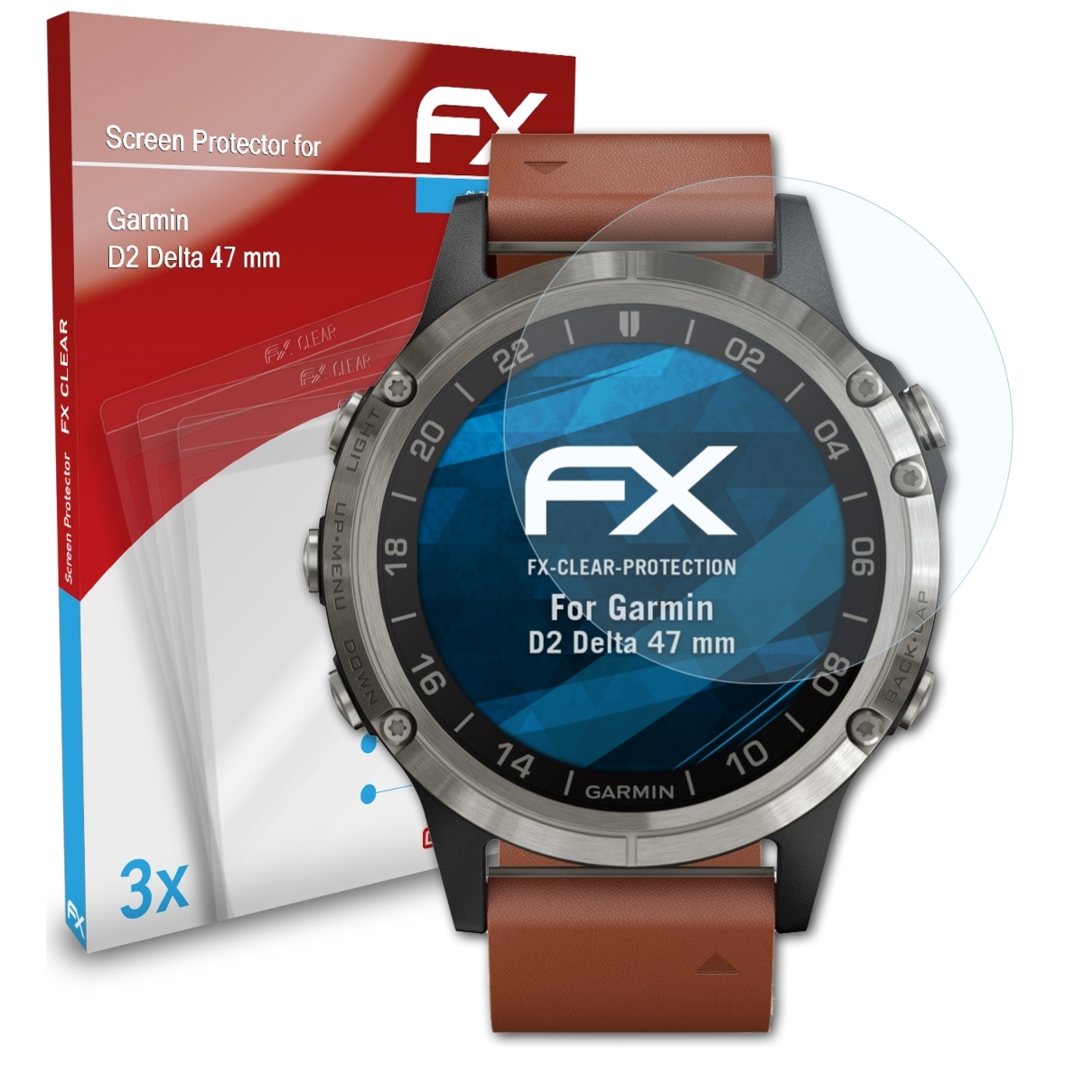 ATFOLIX 3x FX-Clear Displayschutz(für Delta (47 D2 Garmin mm))