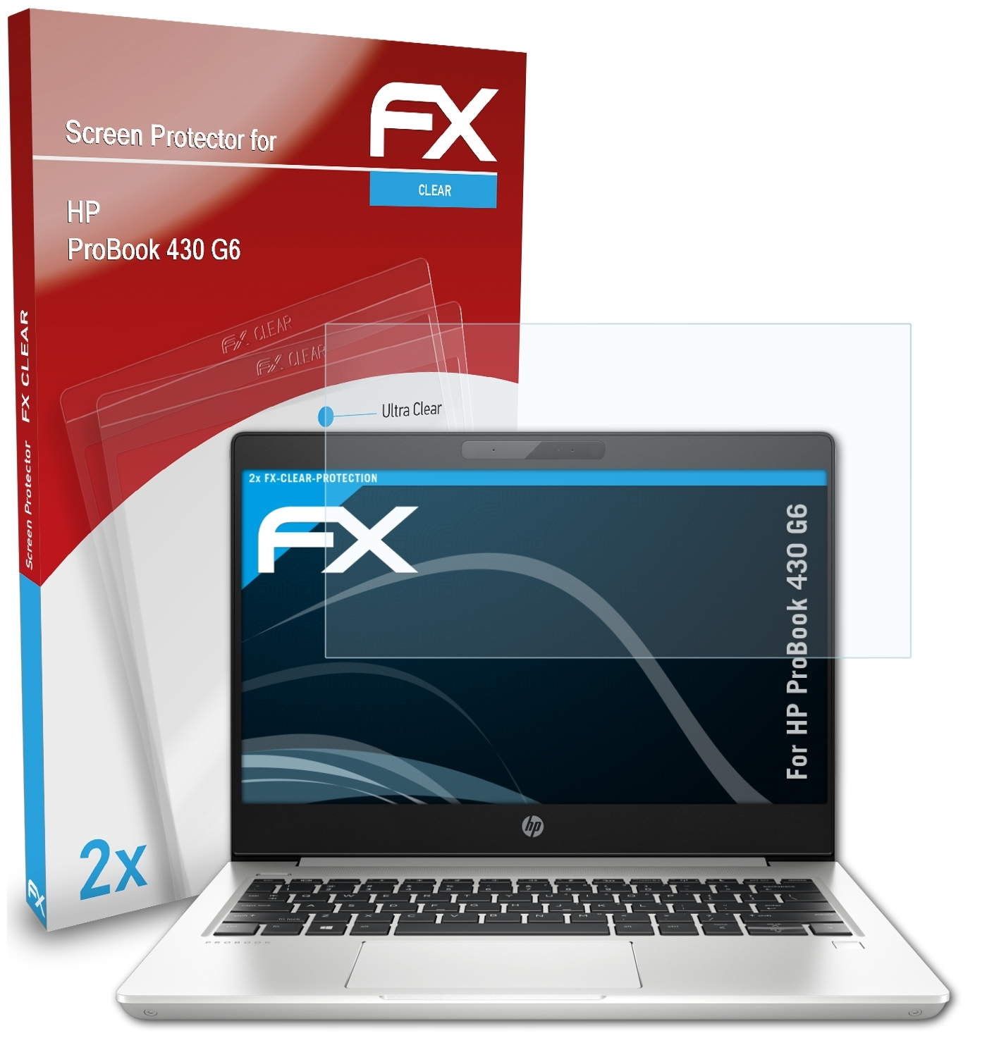 ATFOLIX 2x FX-Clear Displayschutz(für HP 430 G6) ProBook