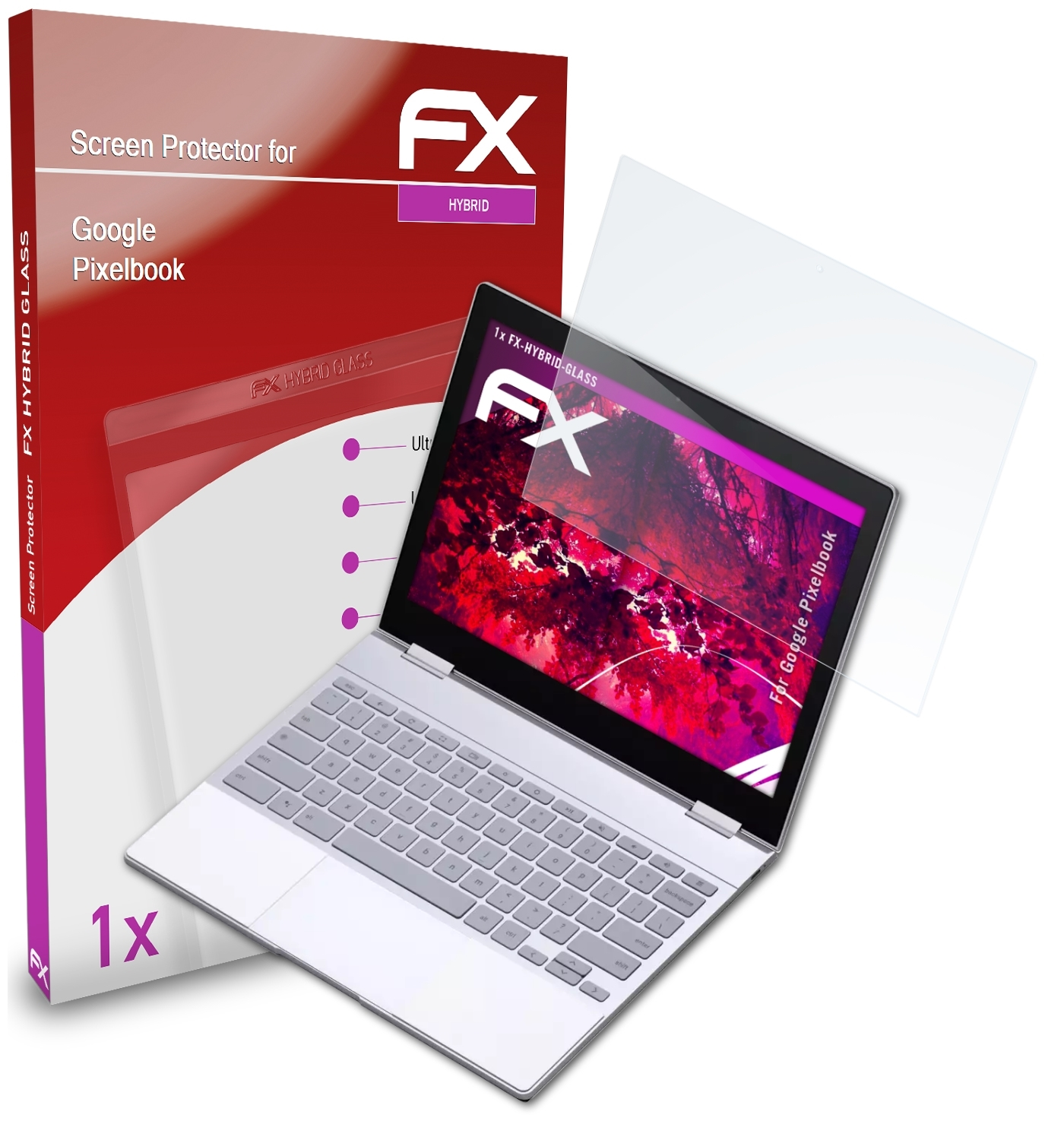 ATFOLIX FX-Hybrid-Glass Pixelbook) Google Schutzglas(für