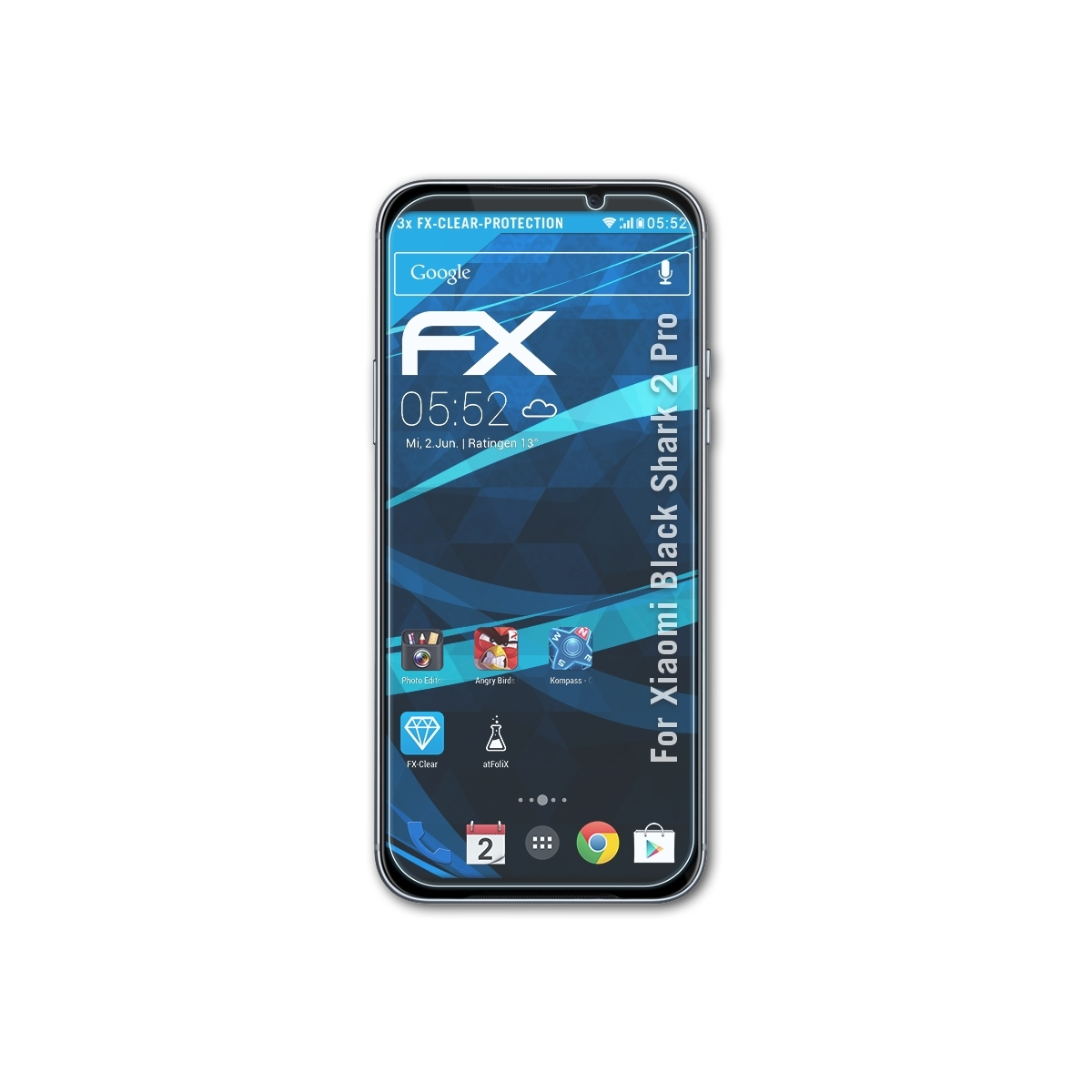 ATFOLIX 3x Shark 2 Xiaomi FX-Clear Displayschutz(für Pro) Black
