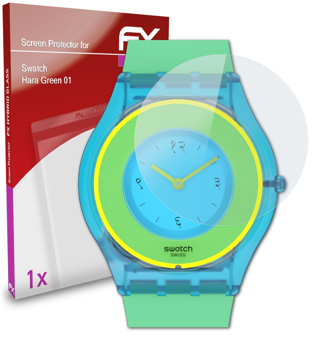 Green Schutzglas(für FX-Hybrid-Glass Swatch ATFOLIX 01) Hara