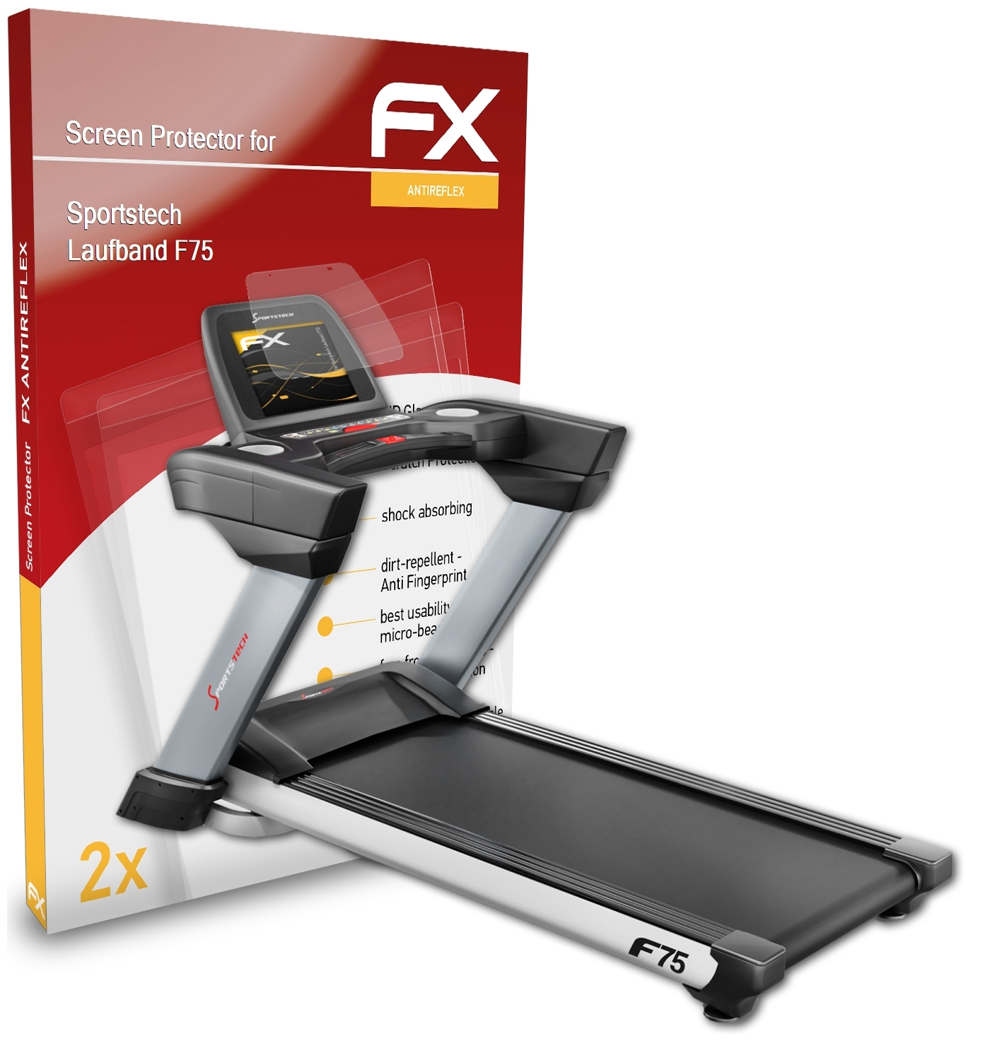F75) Displayschutz(für 2x FX-Antireflex Laufband ATFOLIX Sportstech