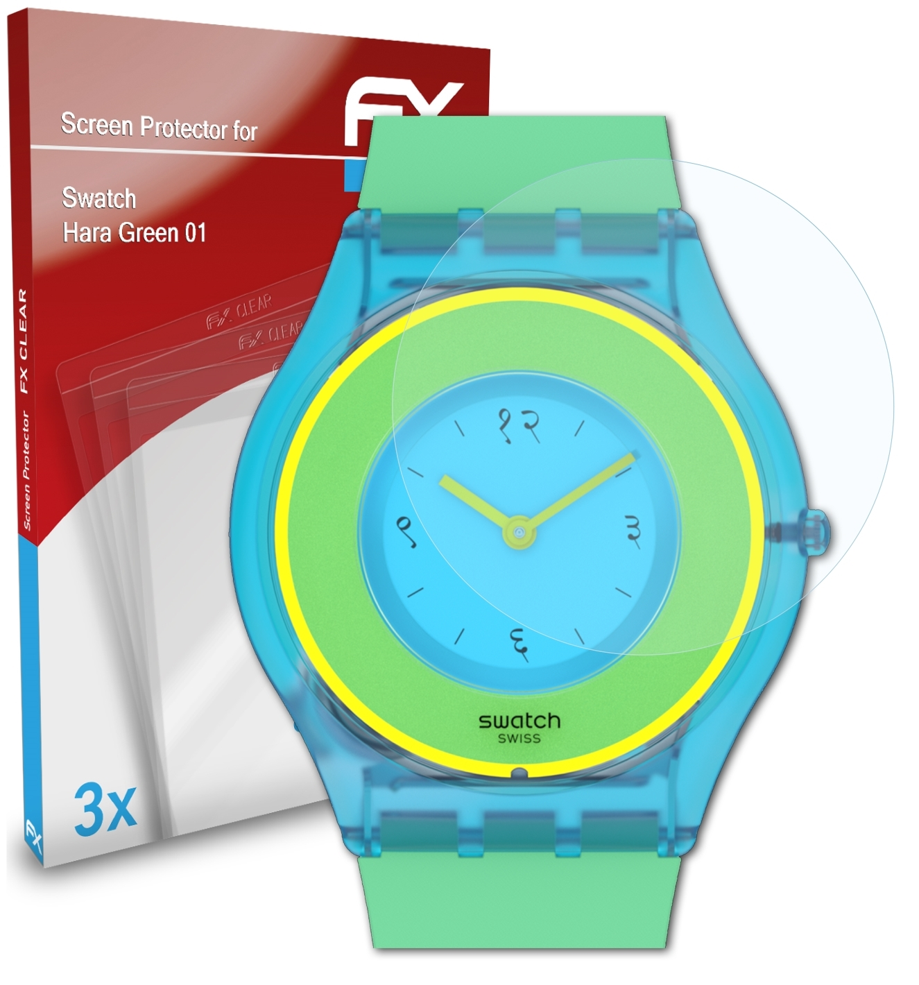 ATFOLIX 3x Displayschutz(für Hara 01) Green Swatch FX-Clear
