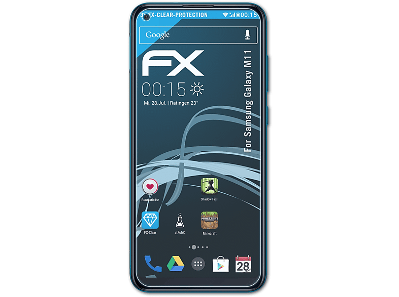 ATFOLIX 3x Displayschutz(für Samsung M11) Galaxy FX-Clear