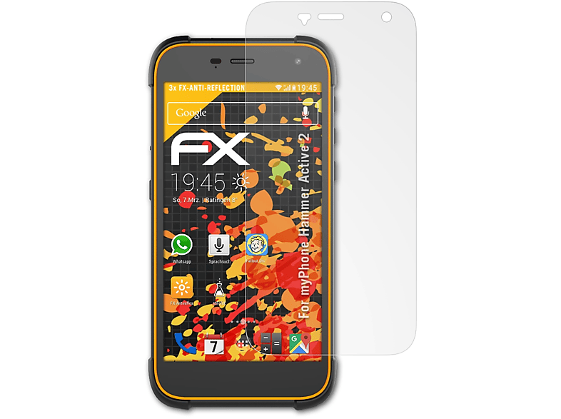 [Neuankömmling] ATFOLIX 3x FX-Antireflex Displayschutz(für 2) Hammer myPhone Active