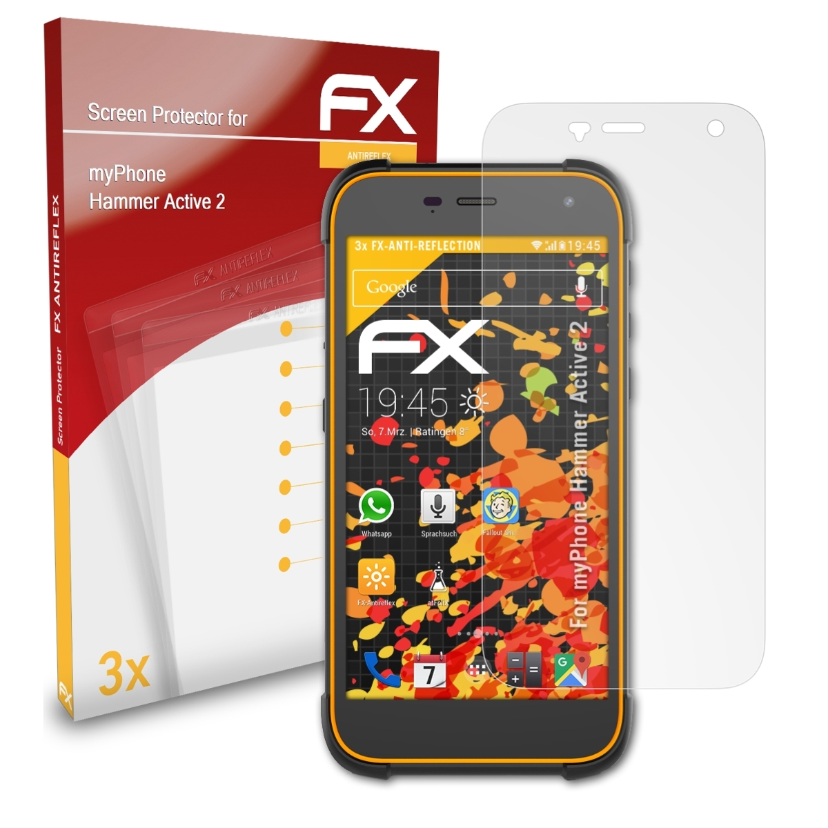 Active ATFOLIX FX-Antireflex Hammer Displayschutz(für myPhone 2) 3x