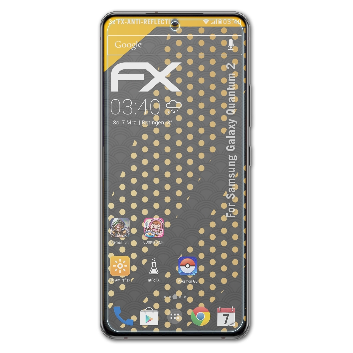 ATFOLIX 3x FX-Antireflex Displayschutz(für Samsung 2) Quantum Galaxy