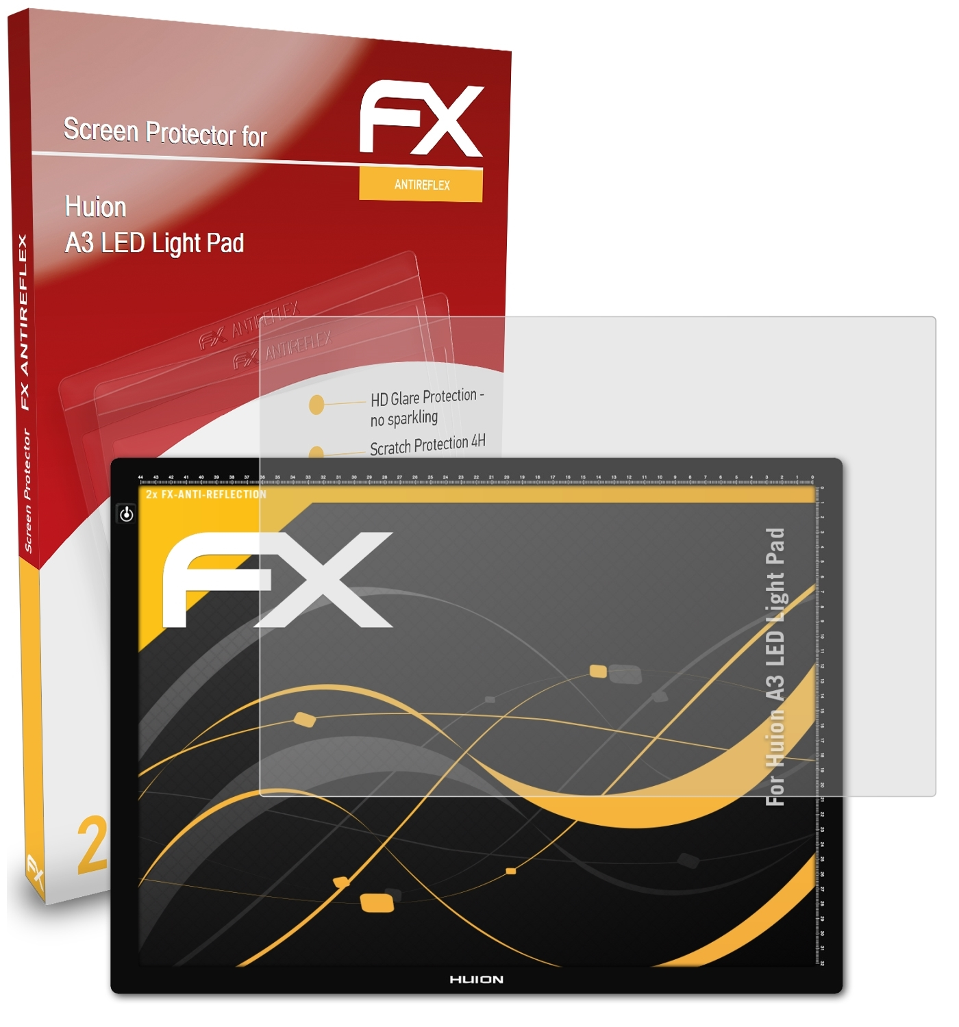 ATFOLIX 2x FX-Antireflex Displayschutz(für A3 Huion LED Light Pad)