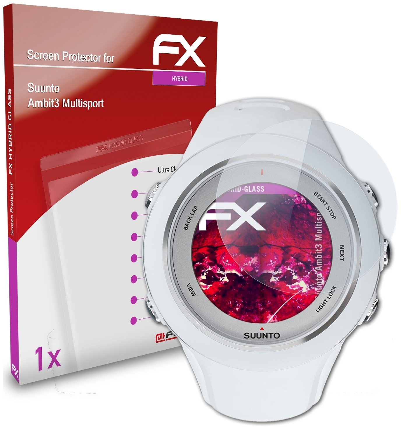 Suunto FX-Hybrid-Glass Schutzglas(für Multisport) ATFOLIX Ambit3