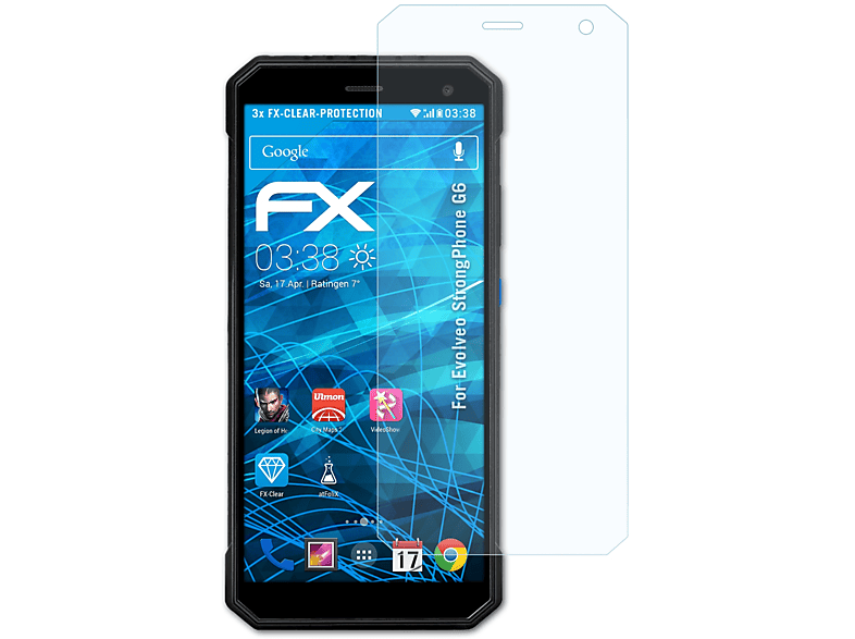 ATFOLIX 3x FX-Clear Displayschutz(für Evolveo StrongPhone G6)