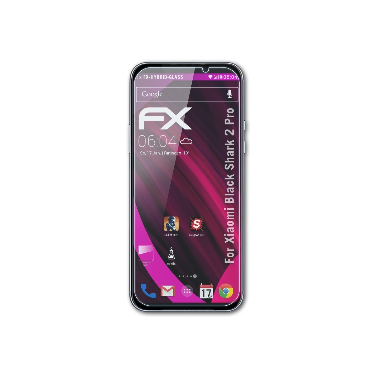 Pro) Black 2 Shark Schutzglas(für FX-Hybrid-Glass Xiaomi ATFOLIX