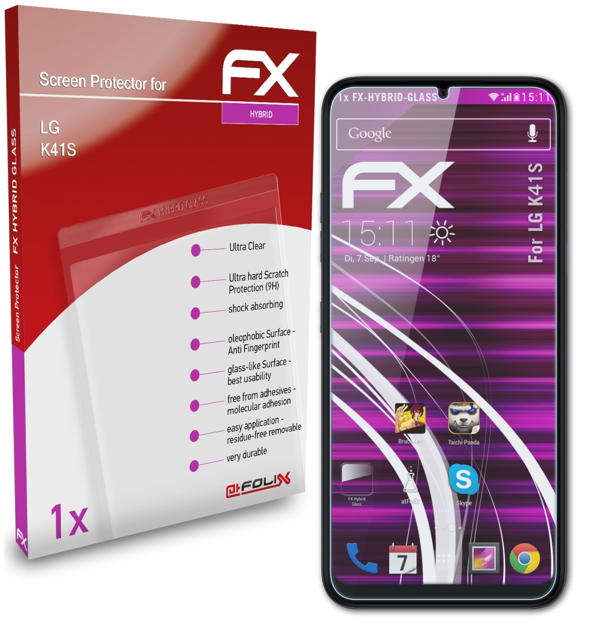 FX-Hybrid-Glass LG K41S) Schutzglas(für ATFOLIX