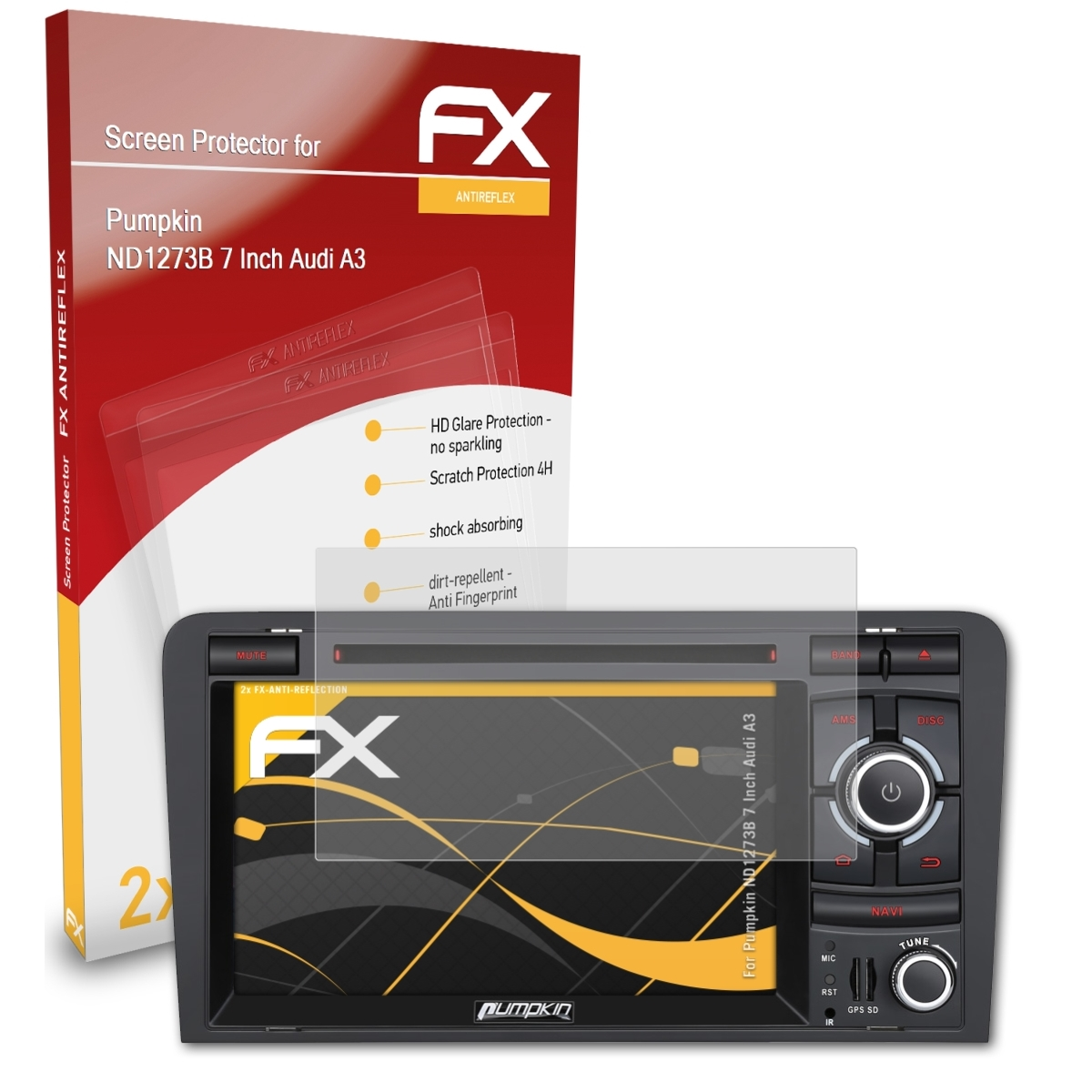 ATFOLIX FX-Antireflex 2x (A3)) Displayschutz(für Inch 7 Pumpkin ND1273B