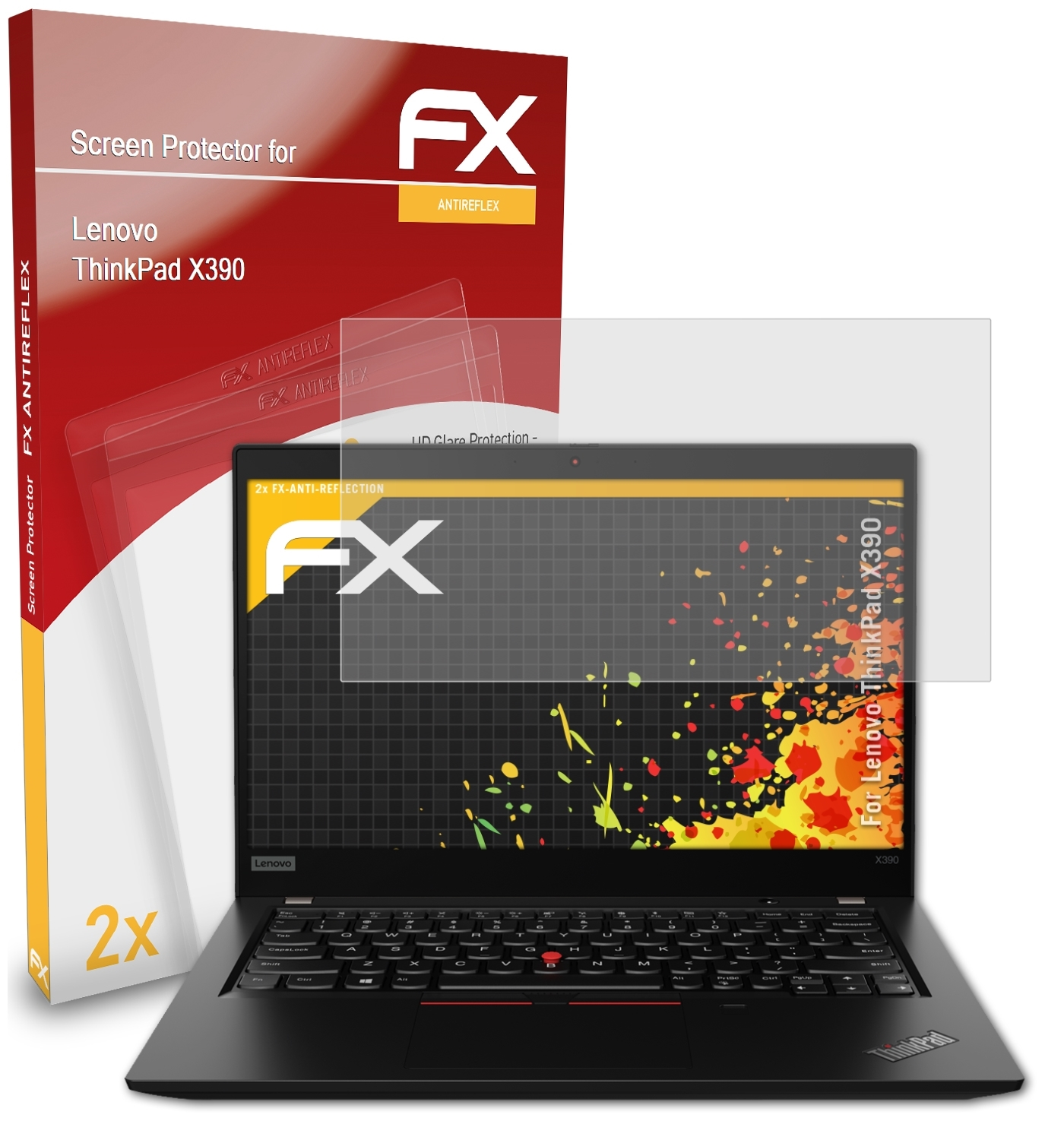 Lenovo X390) ThinkPad FX-Antireflex ATFOLIX 2x Displayschutz(für