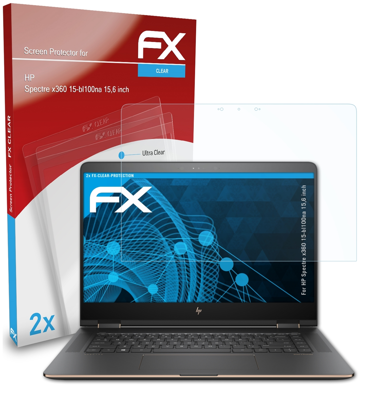 ATFOLIX 15-bl100na inch)) Displayschutz(für HP FX-Clear 2x (15,6 Spectre x360