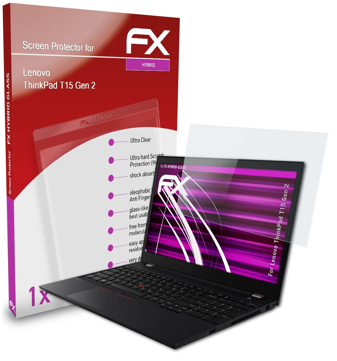 FX-Hybrid-Glass ATFOLIX Schutzglas(für T15 (Gen 2)) ThinkPad Lenovo