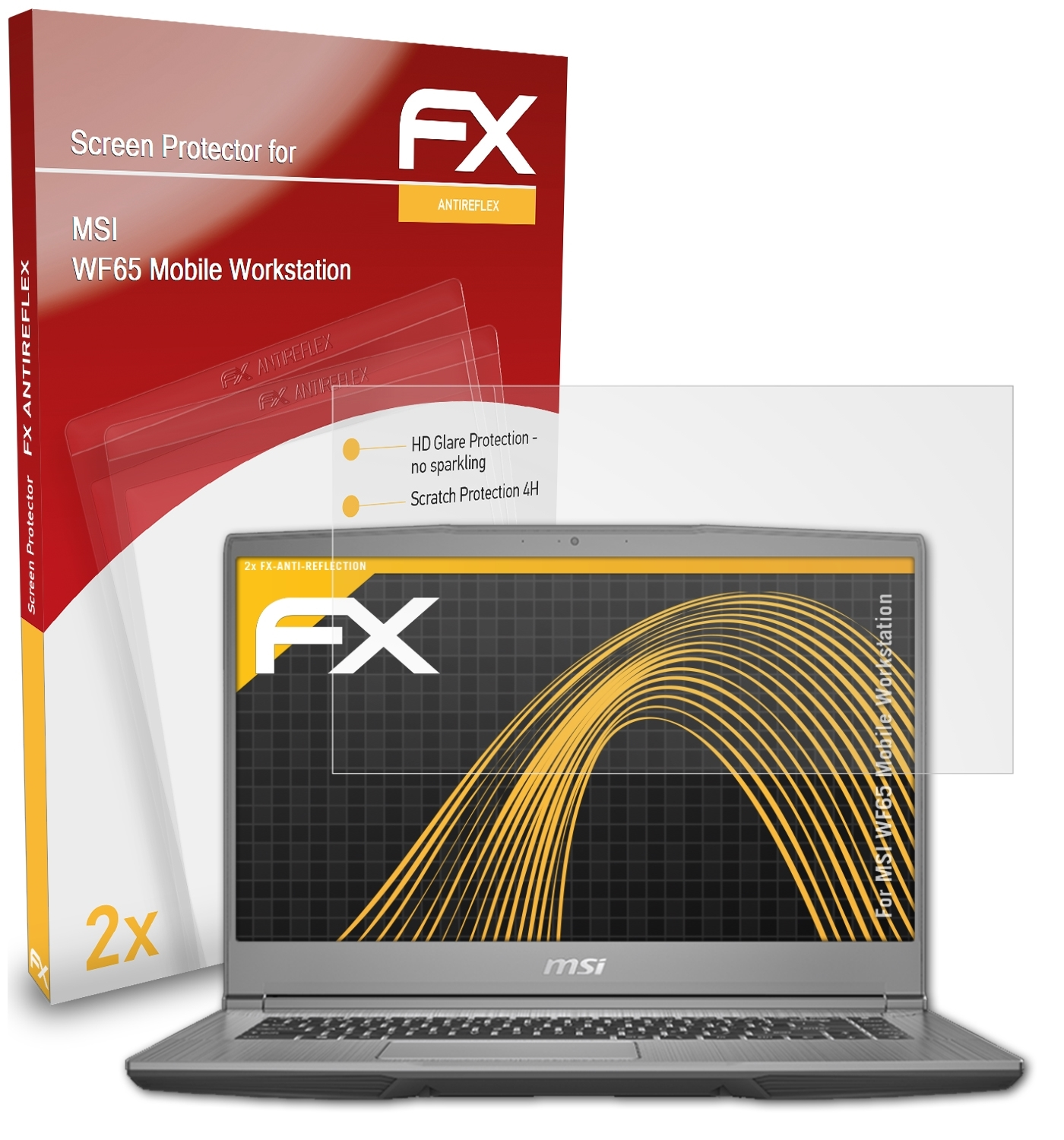ATFOLIX 2x FX-Antireflex Workstation) Displayschutz(für Mobile WF65 MSI
