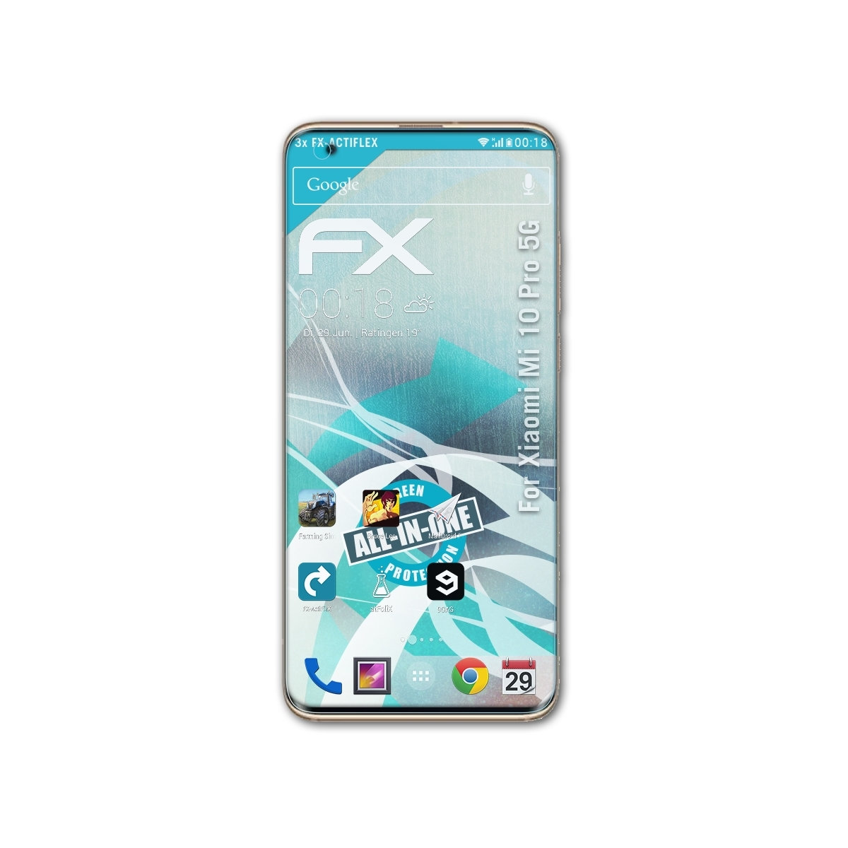 3x ATFOLIX Displayschutz(für 5G) Mi 10 Pro Xiaomi FX-ActiFleX