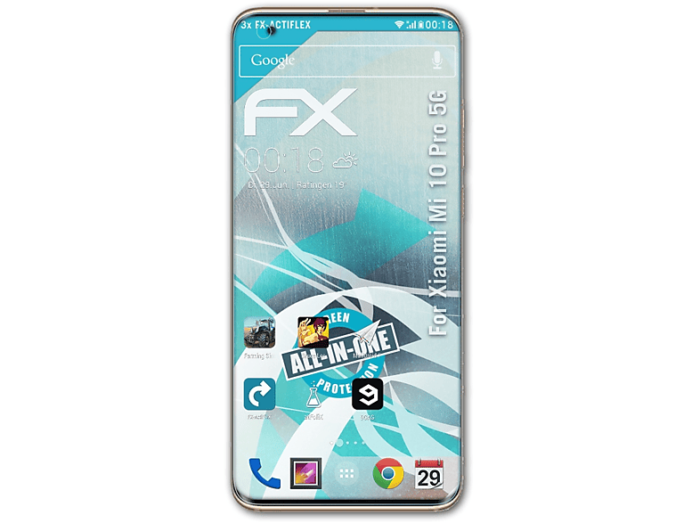 3x 10 FX-ActiFleX ATFOLIX 5G) Displayschutz(für Pro Xiaomi Mi