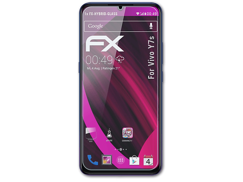 Vivo FX-Hybrid-Glass Y7s) ATFOLIX Schutzglas(für