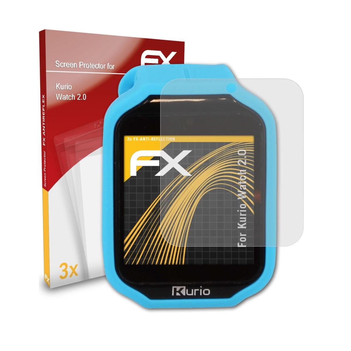 ATFOLIX 3x Watch 2.0) Displayschutz(für FX-Antireflex Kurio