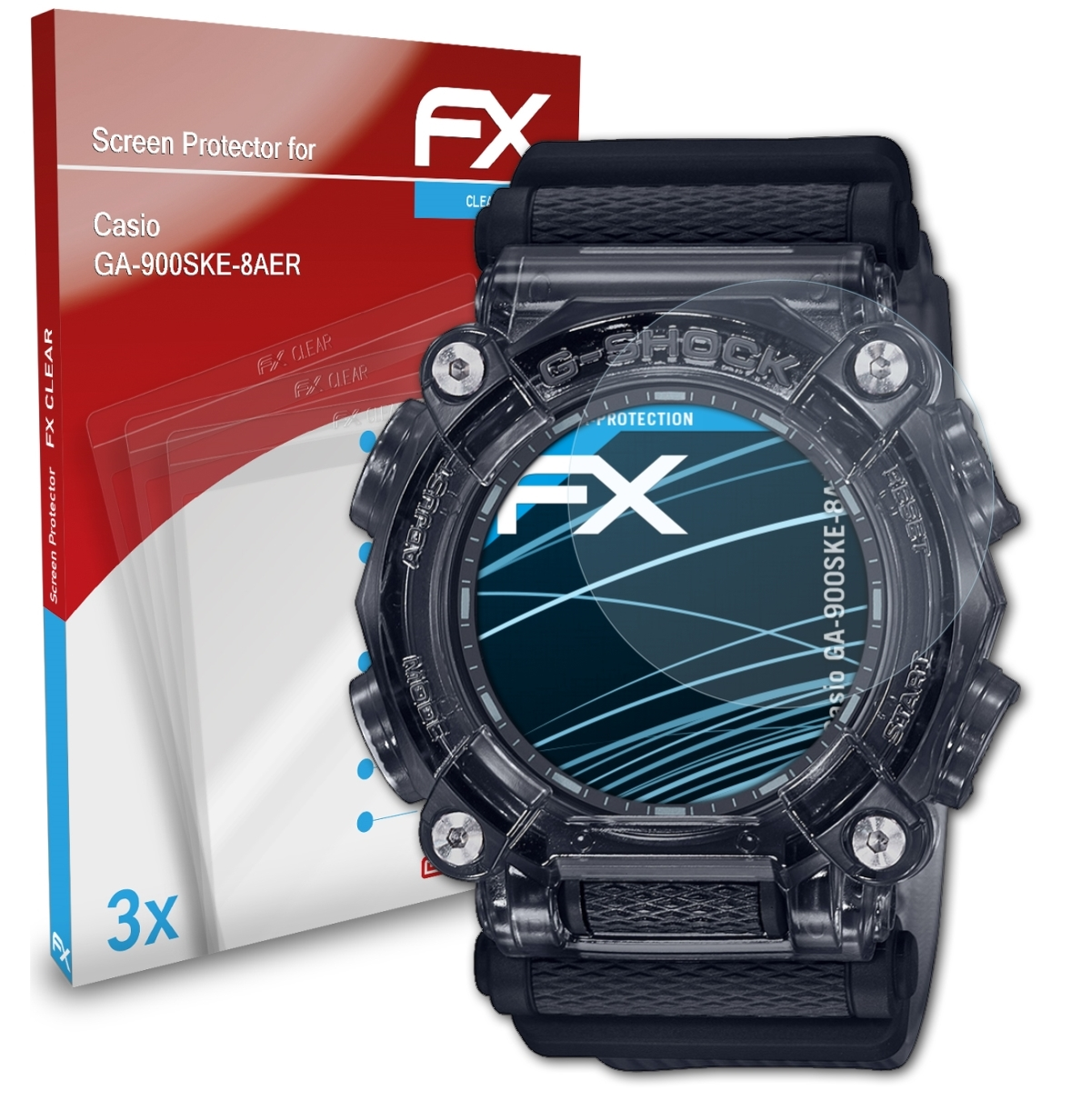 3x ATFOLIX GA-900SKE-8AER) FX-Clear Displayschutz(für Casio