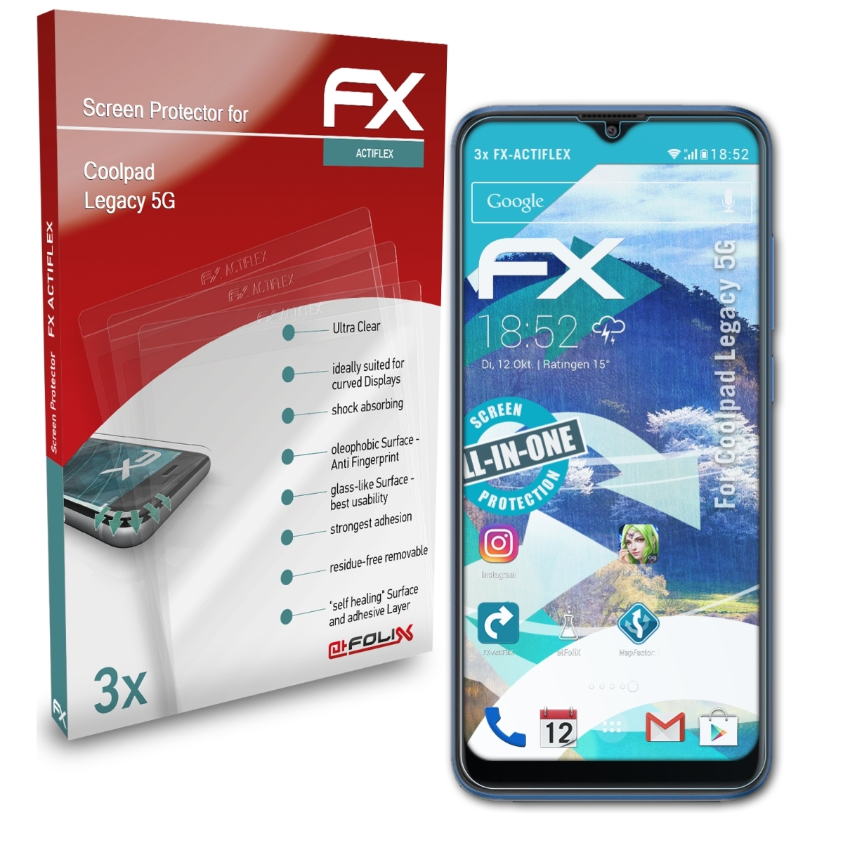 Legacy 5G) FX-ActiFleX Coolpad Displayschutz(für 3x ATFOLIX