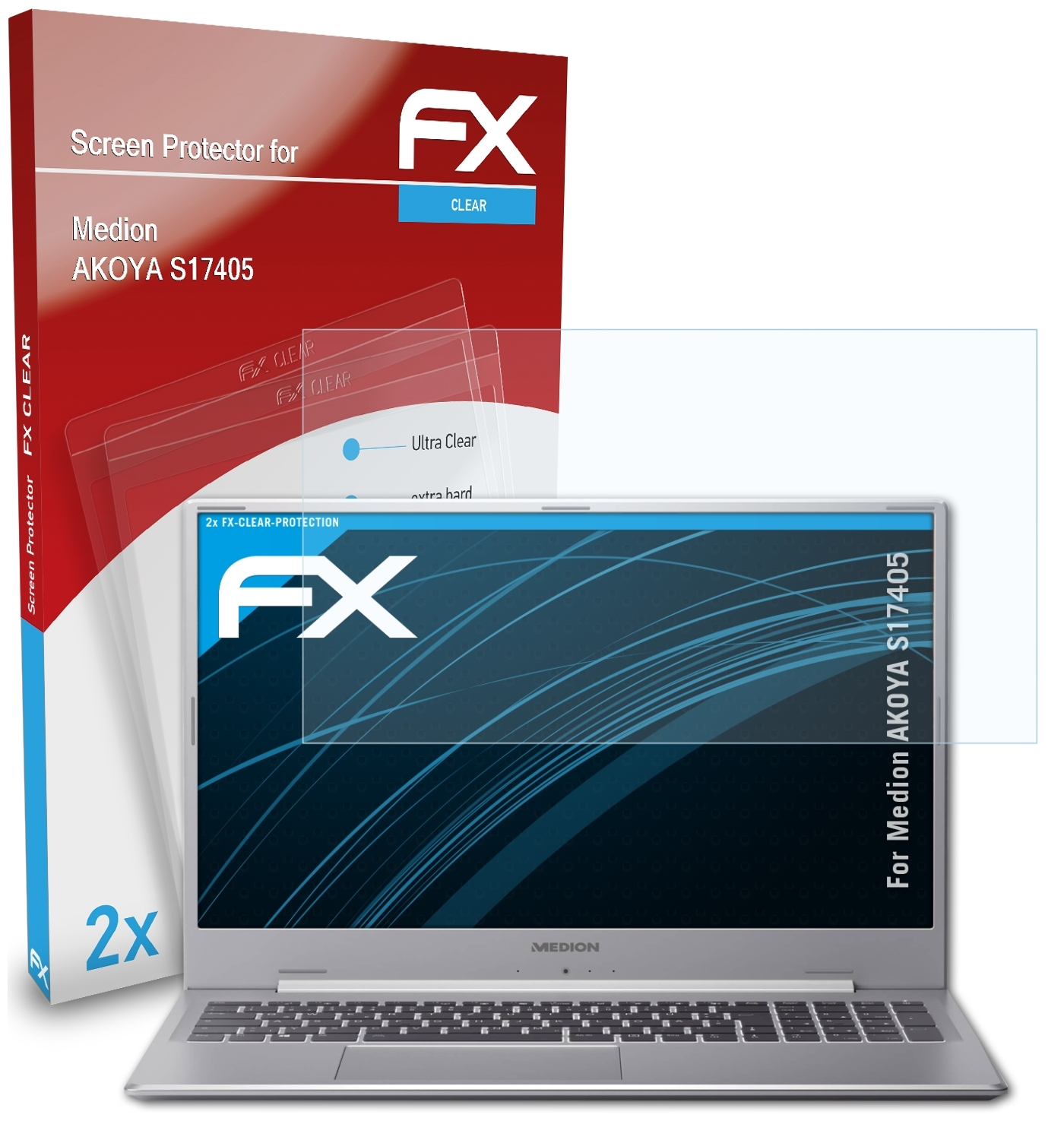 ATFOLIX 2x FX-Clear Displayschutz(für S17405) Medion AKOYA