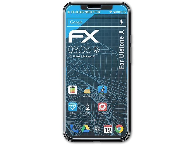X) Ulefone ATFOLIX FX-Clear Displayschutz(für 3x