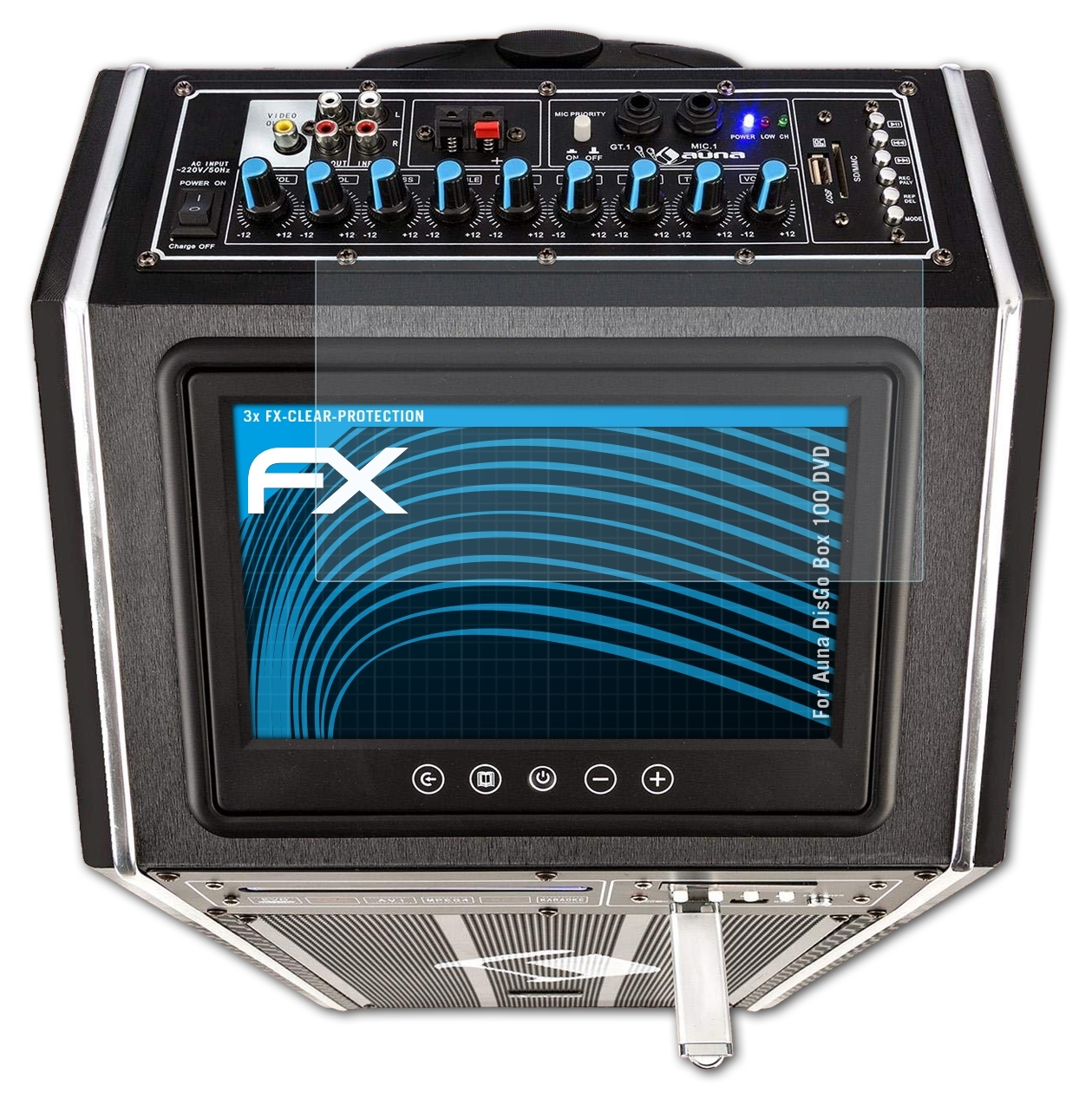 ATFOLIX 3x FX-Clear Displayschutz(für DVD) DisGo 100 Box Auna