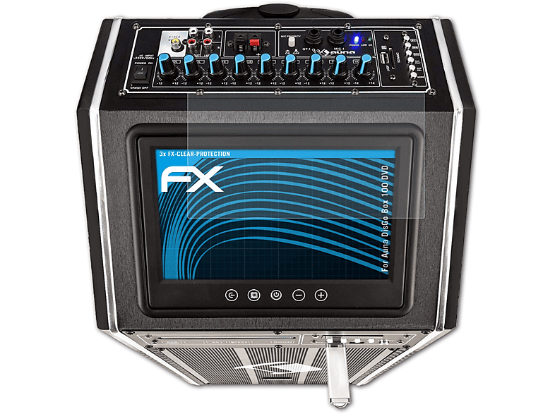 ATFOLIX 3x FX-Clear Displayschutz(für Auna 100 DVD) DisGo Box