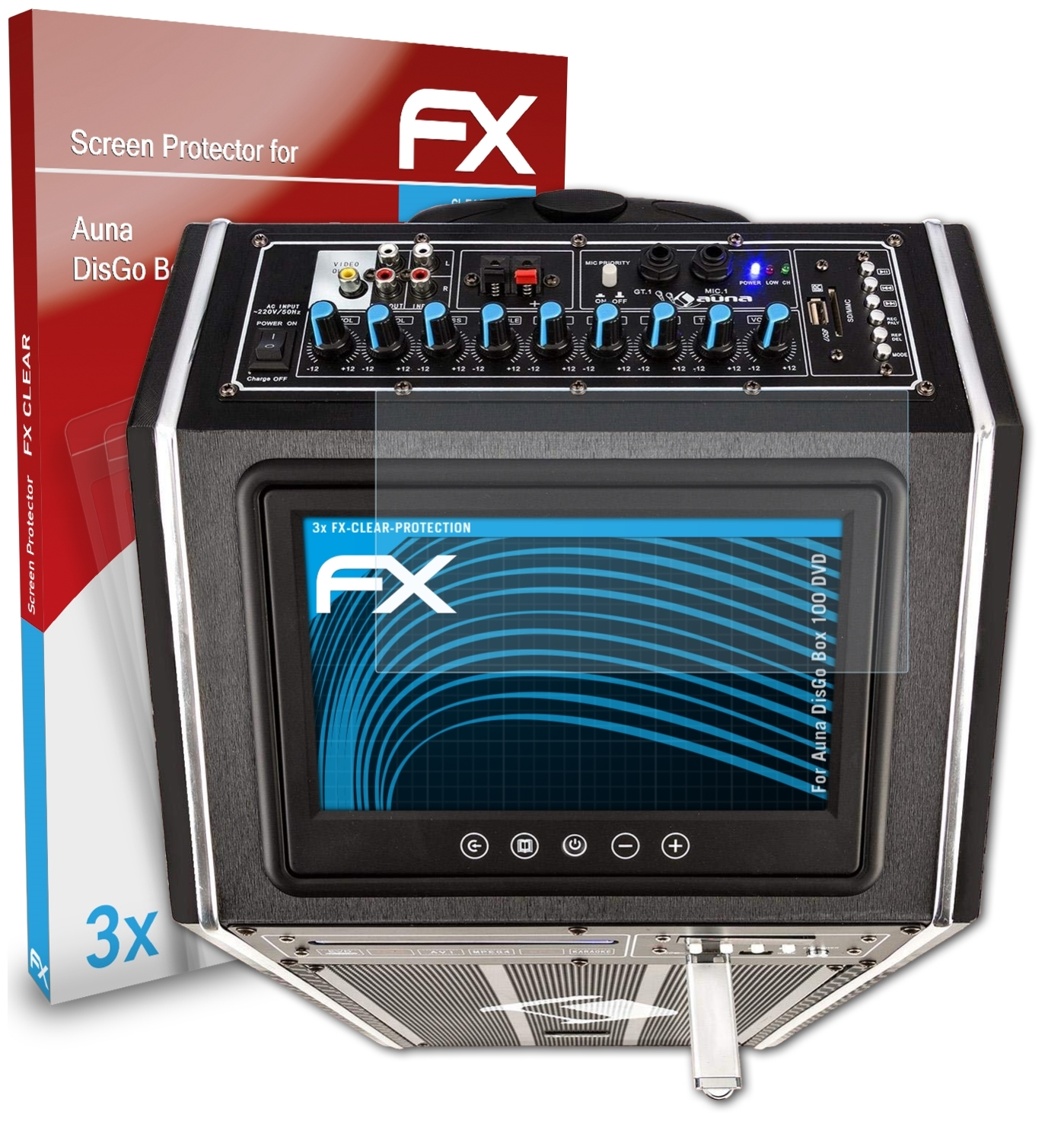 ATFOLIX Displayschutz(für Box FX-Clear DisGo 3x Auna 100 DVD)