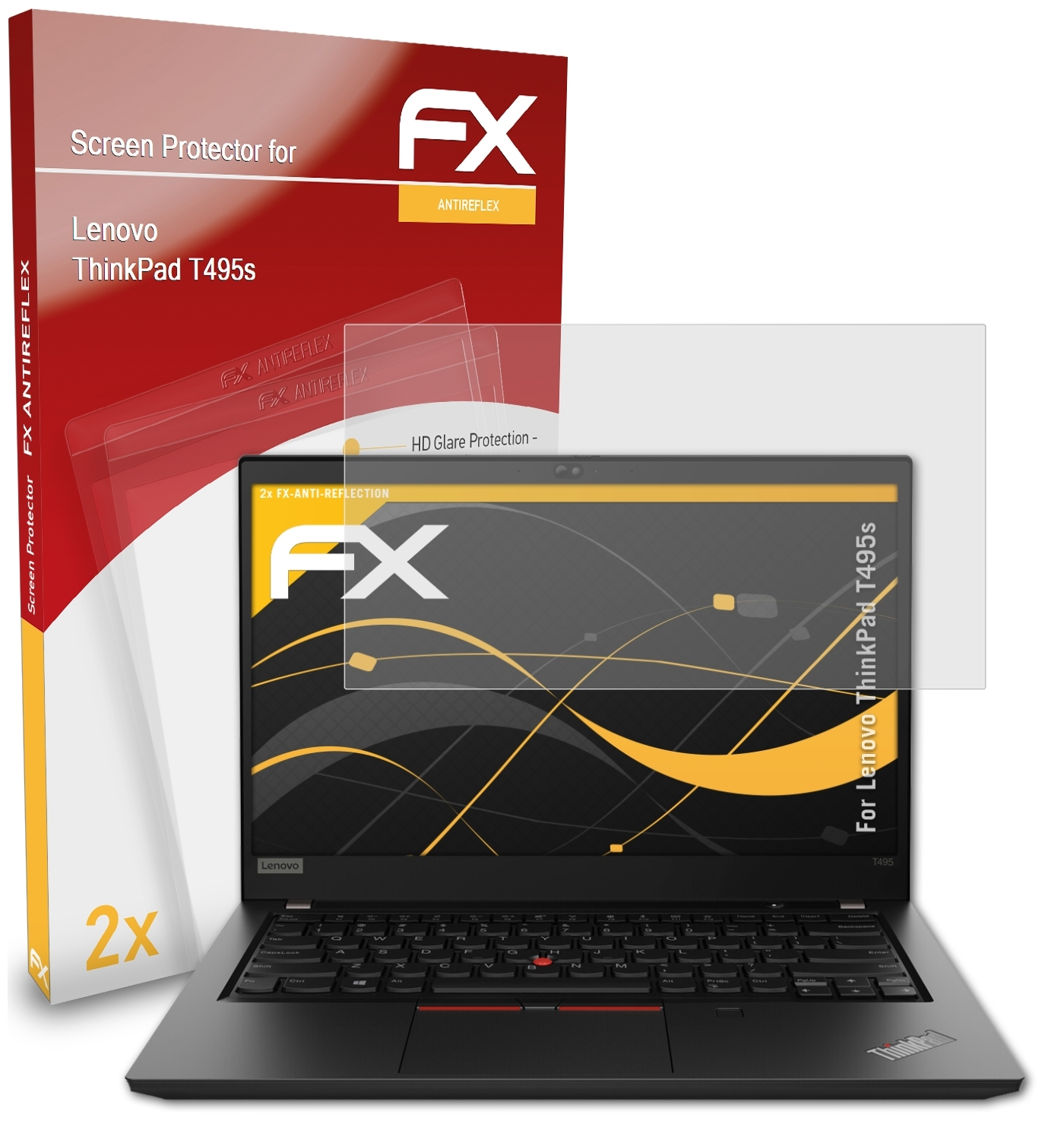 ATFOLIX FX-Antireflex ThinkPad Displayschutz(für 2x Lenovo T495s)