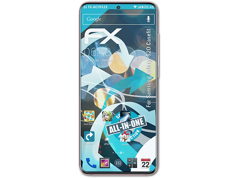 ATFOLIX 3x FX-ActiFleX Displayschutz(für Samsung Galaxy S20 (Casefit))