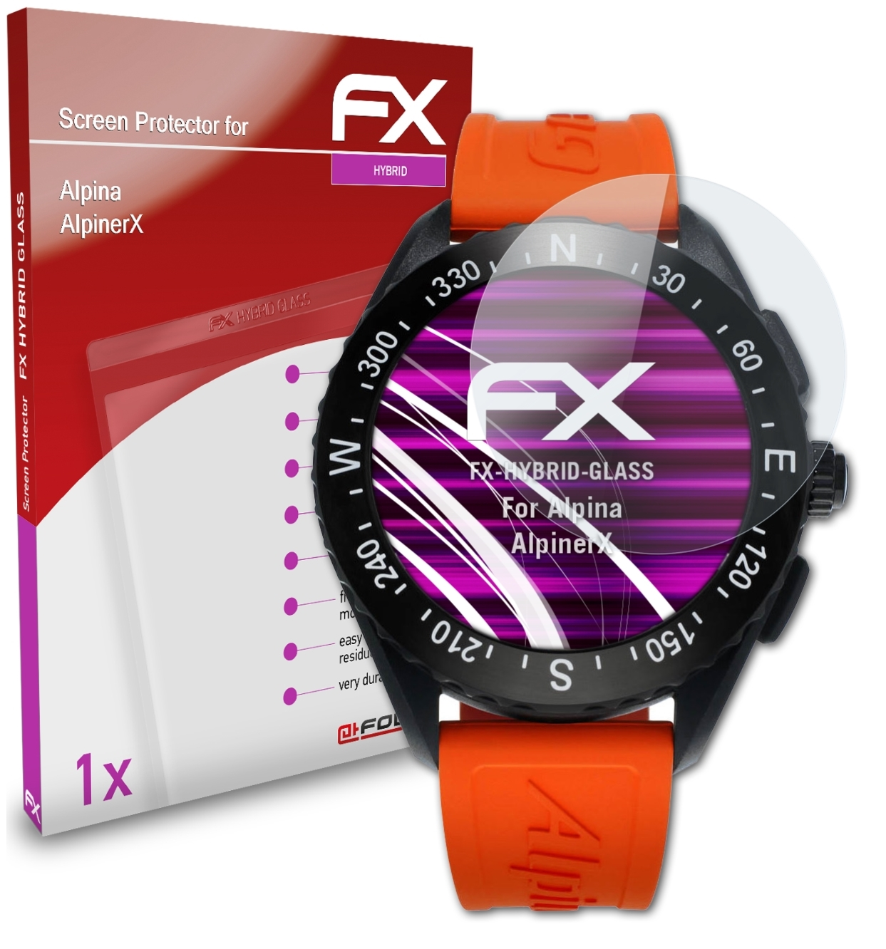 FX-Hybrid-Glass ATFOLIX Schutzglas(für AlpinerX) Alpina
