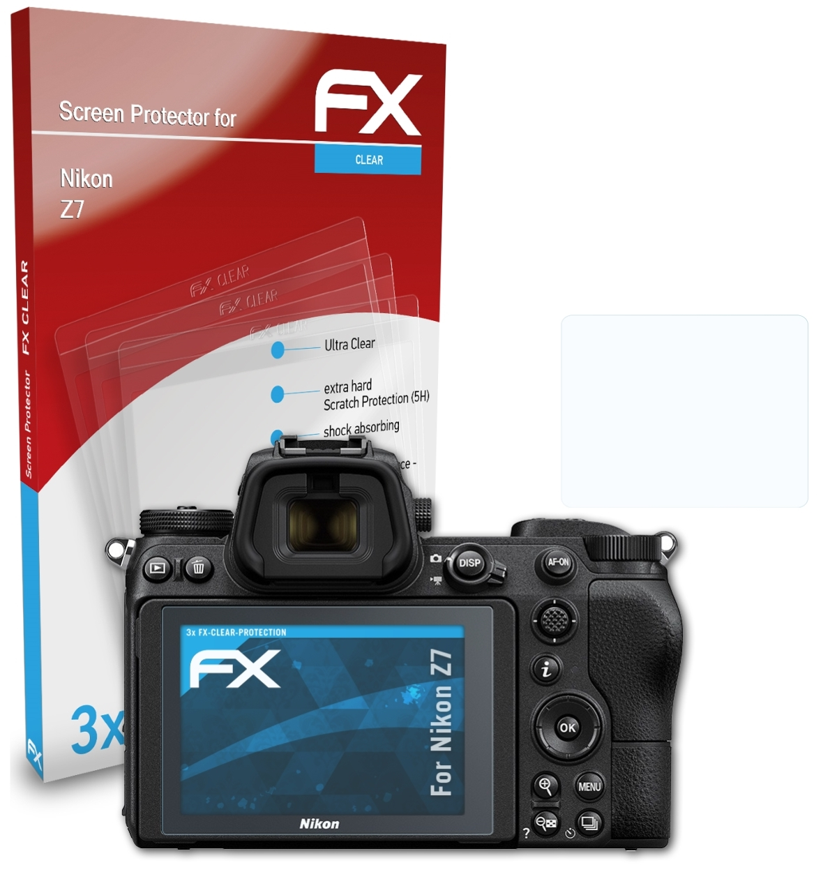 ATFOLIX 3x Displayschutz(für Z7) FX-Clear Nikon