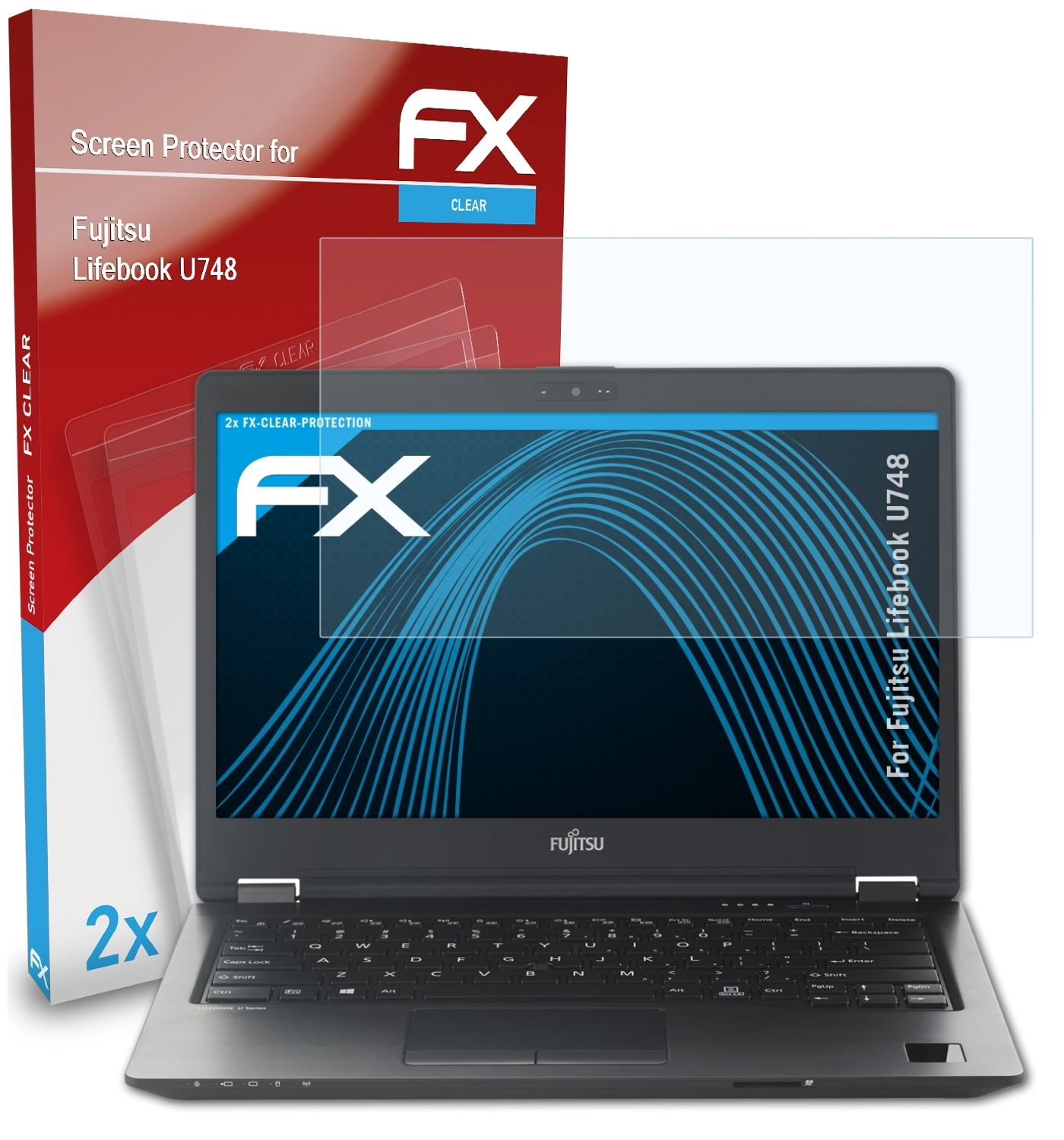 ATFOLIX 2x FX-Clear Displayschutz(für Lifebook Fujitsu U748)