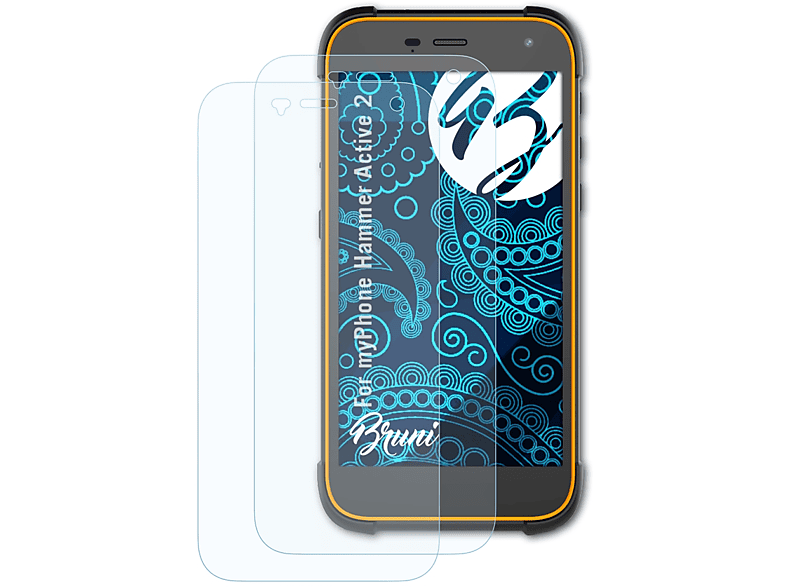 BRUNI 2x Basics-Clear 2) Hammer myPhone Active Schutzfolie(für