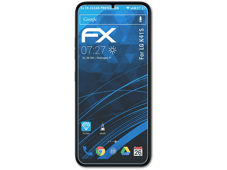 ATFOLIX 3x FX-Clear Displayschutz(für LG K41S)