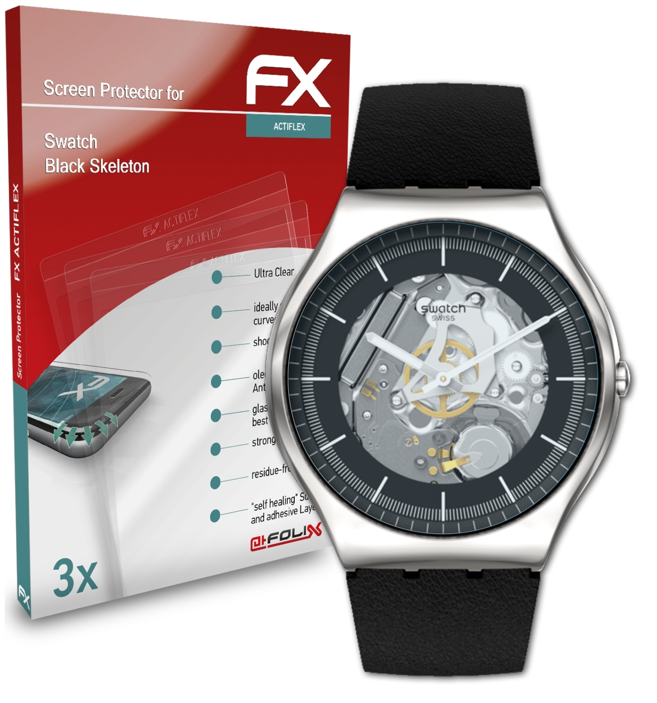 ATFOLIX Displayschutz(für FX-ActiFleX Skeleton) Swatch Black 3x