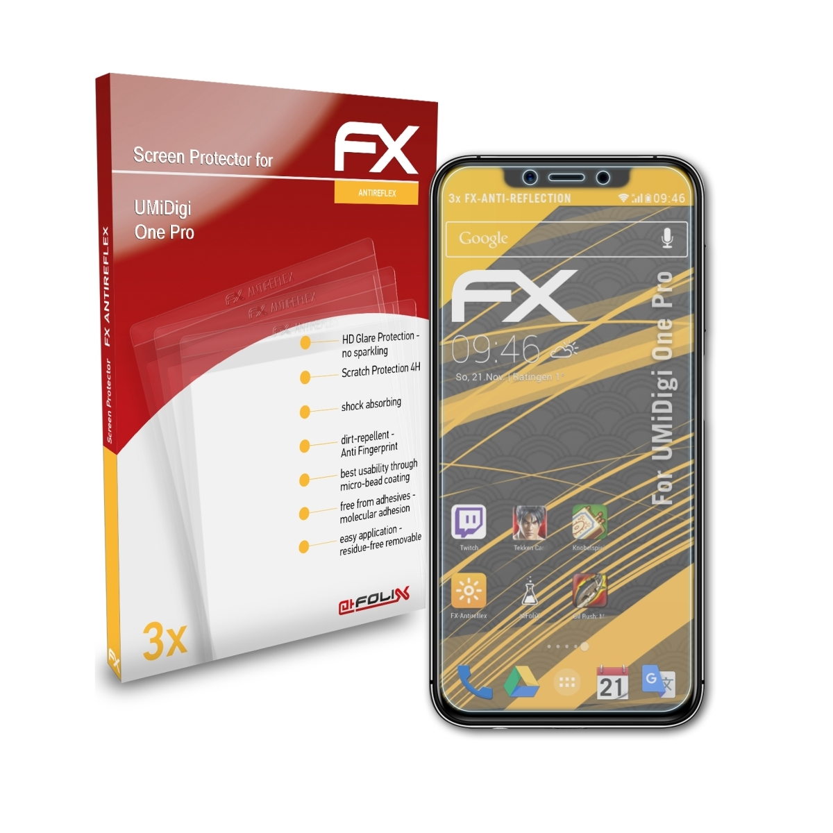 Pro) Displayschutz(für 3x One UMiDigi ATFOLIX FX-Antireflex