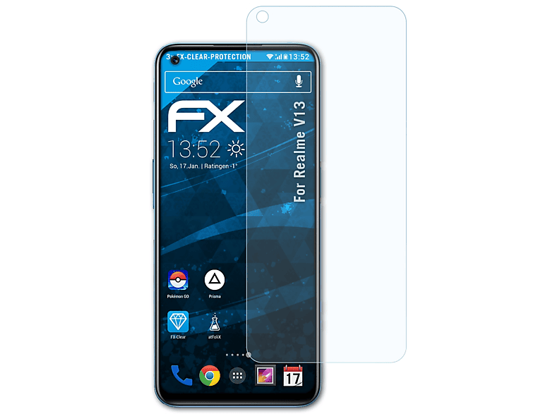 ATFOLIX 3x FX-Clear Displayschutz(für Realme V13)
