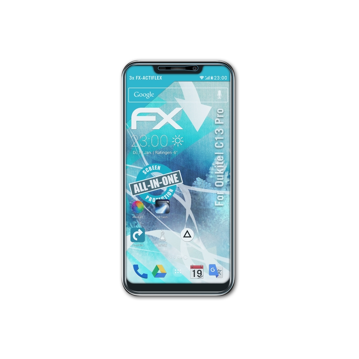 FX-ActiFleX Pro) Oukitel Displayschutz(für ATFOLIX 3x C13