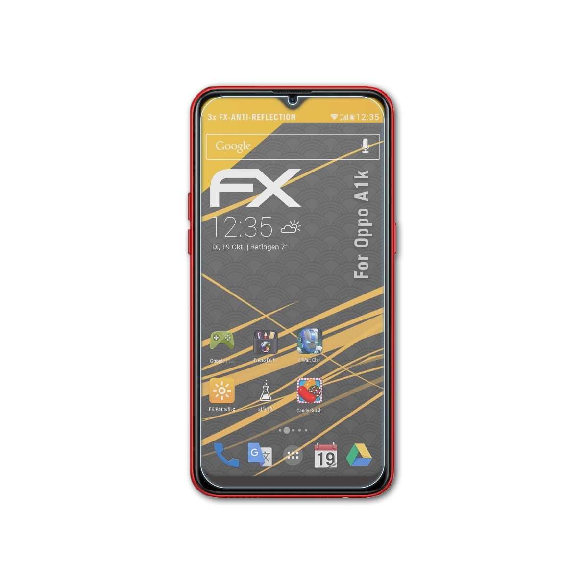 ATFOLIX 3x Oppo FX-Antireflex A1k) Displayschutz(für