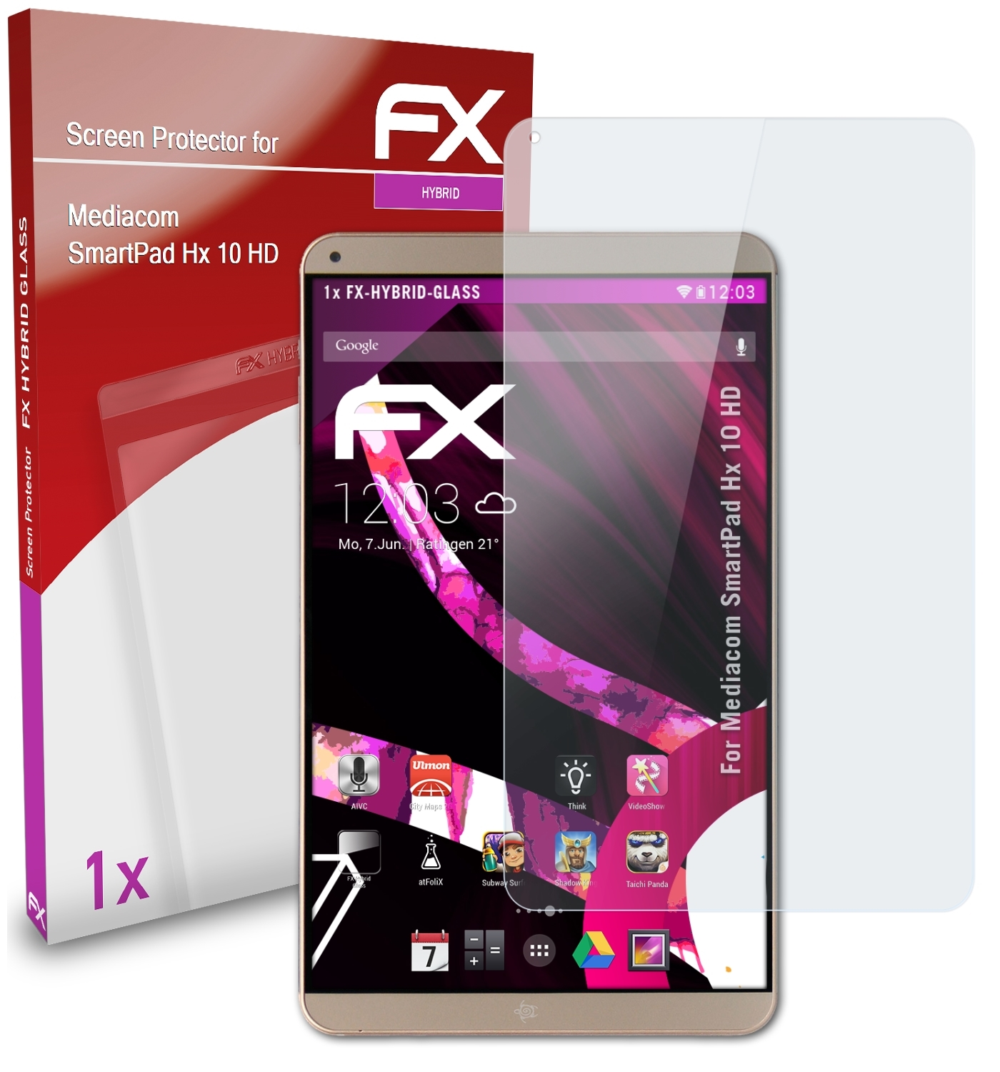 HD) SmartPad 10 Schutzglas(für Mediacom FX-Hybrid-Glass Hx ATFOLIX