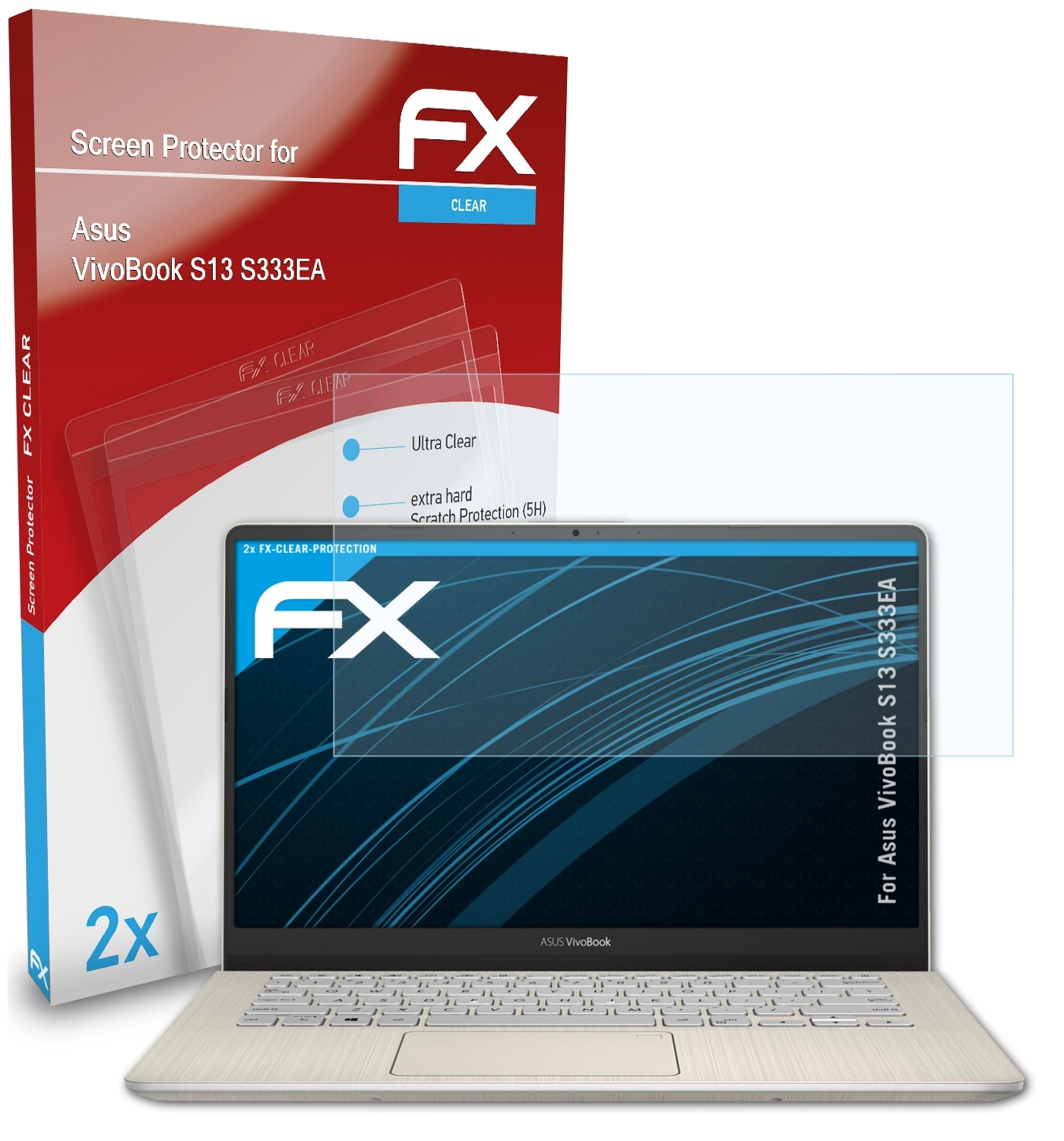 FX-Clear 2x (S333EA)) S13 VivoBook Displayschutz(für ATFOLIX Asus