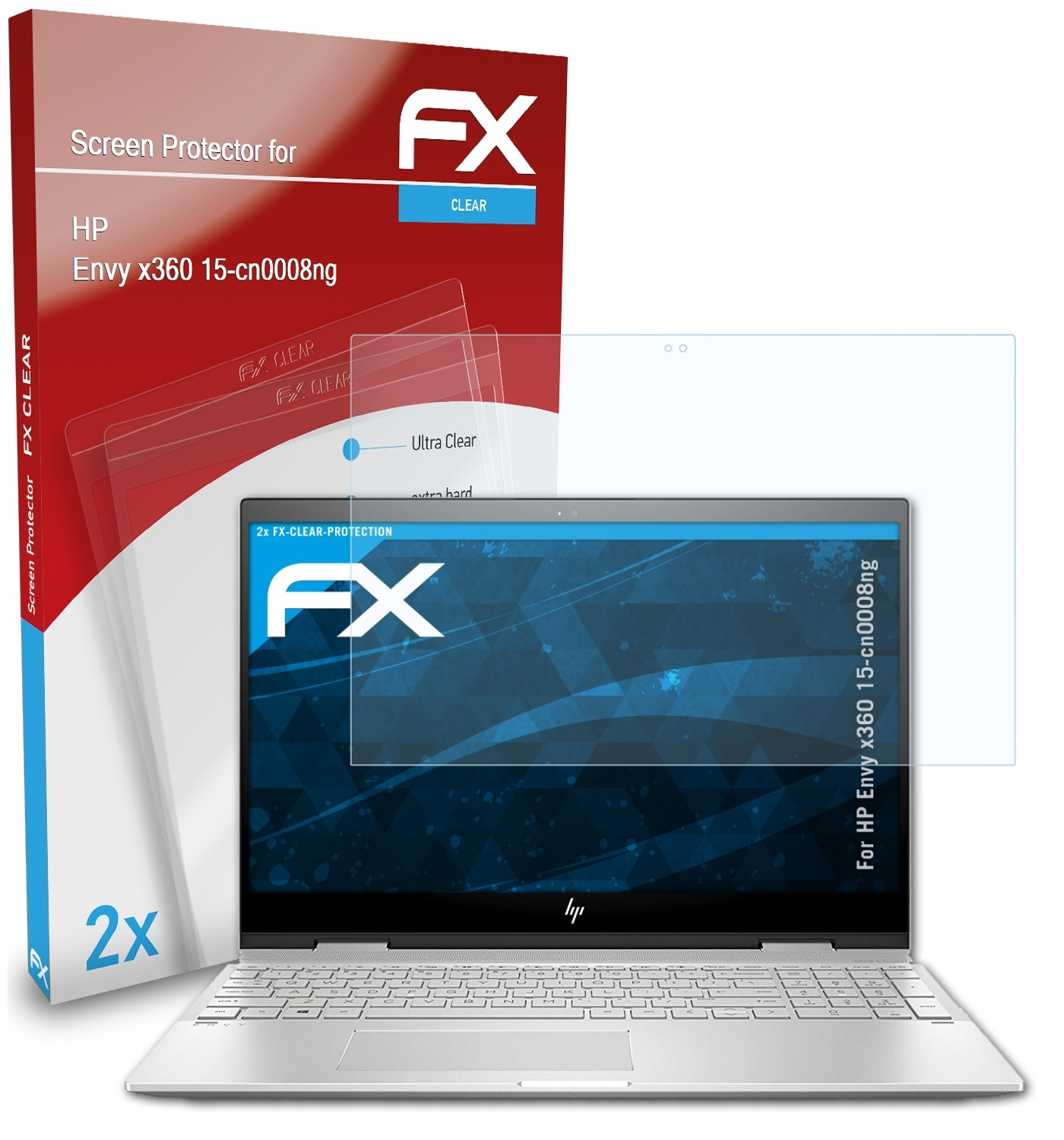 ATFOLIX 2x FX-Clear Displayschutz(für HP x360 Envy 15-cn0008ng)