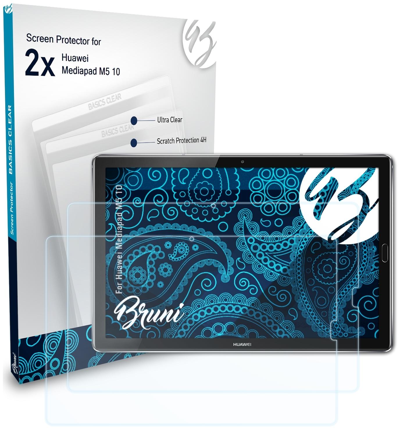 BRUNI 2x Basics-Clear Schutzfolie(für Huawei Mediapad 10) M5